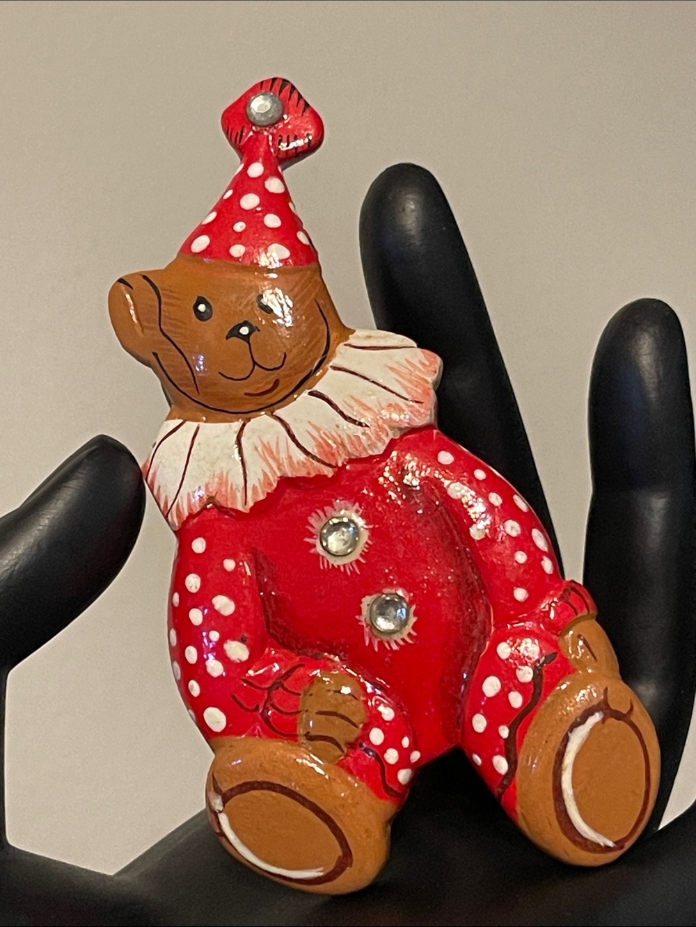 Vintage Handmade Teddy Bear Clown Brooch - Picture 4 of 8
